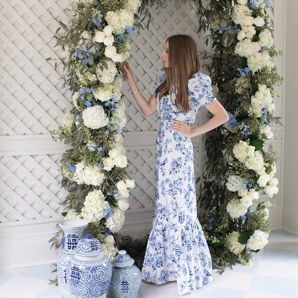 Antonio Melani x Born on Fifth Blue and White Floral Set Size 14 - Picture 2 of 14